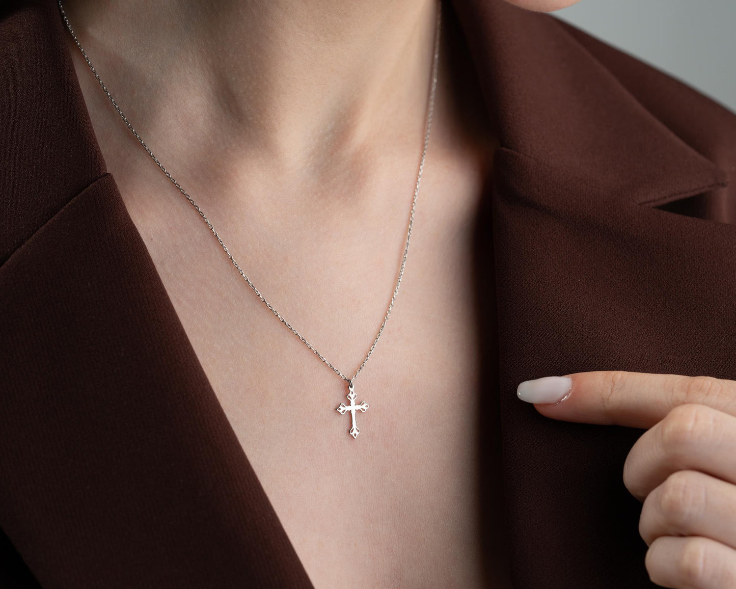 Grace & Glow Cross Necklace – Faith Wrapped in Pure Elegance